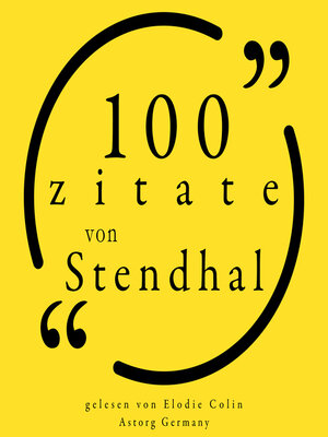 cover image of 100 Zitate von Stendhal